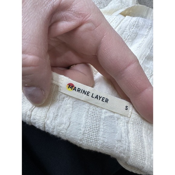 Marine Layer Women’s Small Dakota Peasant Blouse in Ivory Embroidered Boho C04 - Picture 5 of 9